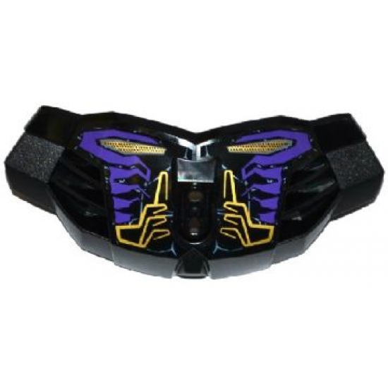 Hero Factory Chest Armor Large with Dark Purple, Gold and Light Bluish Gray Lines Pattern (Stickers) - Set 70789
