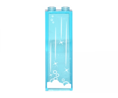 Brick 1 x 2 x 5 with Waterfall with Bubbles, Sparkles, and Foam Pattern (Sticker) - Set 41178