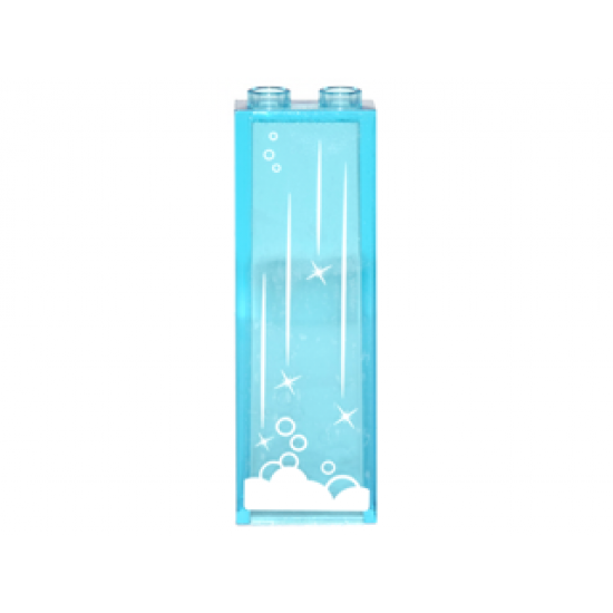Brick 1 x 2 x 5 with Waterfall with Bubbles, Sparkles, and Foam Pattern (Sticker) - Set 41178