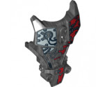 Hero Factory Full Torso Armor with Silver and Red Mechanical Pattern (Splitface)