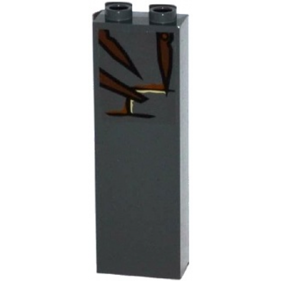 Brick 1 x 2 x 5 with Bricks and 3 Broken Wooden Boards Pattern (Sticker) - Set 79014