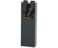 Brick 1 x 2 x 5 with Bricks and 2 Broken Wooden Boards on Right Pattern (Sticker) - Set 79014