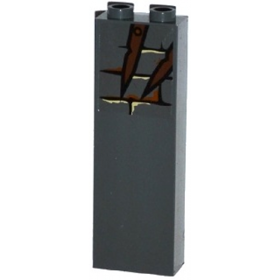 Brick 1 x 2 x 5 with Bricks and 2 Broken Wooden Boards on Right Pattern (Sticker) - Set 79014