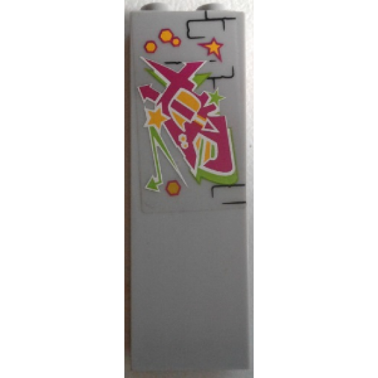 Brick 1 x 2 x 5 with Graffiti on Brick Wall Pattern (Sticker) - Set 79117