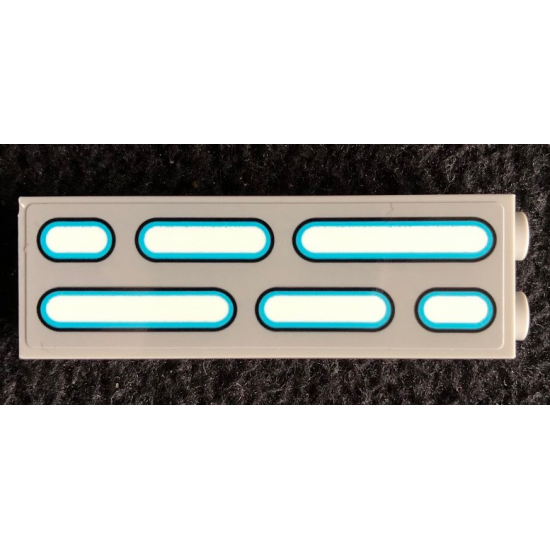 Brick 1 x 2 x 5 with SW Death Star Wall Light Double Column with Dark Azure Border on Light Bluish Gray Background Pattern (Sticker) - Set 75291