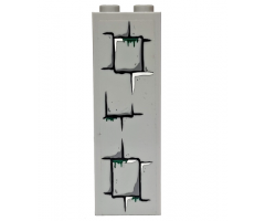 Brick 1 x 2 x 5 with Bricks with Dark Green Moss Pattern (Sticker) - Set 4738