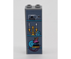 Brick 1 x 2 x 5 with Ship in a Bottle, Candlestick, Shell, Plate, Necklace and Music Box Pattern (Sticker) - Set 41145