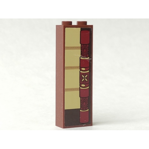 Brick 1 x 2 x 5 with Totem Pole Model Right Side Pattern (Sticker) - Set 41149