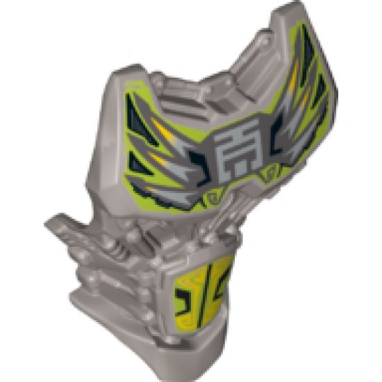 Large Figure Part Torso with Bionicle Lime and Yellow Pattern