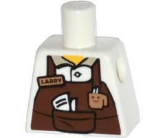 Torso Reddish Brown Apron with Cup and 'LARRY' Name Tag Pattern