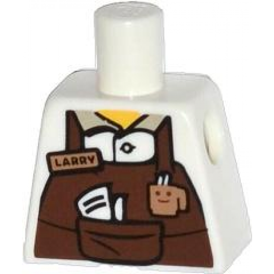 Torso Reddish Brown Apron with Cup and 'LARRY' Name Tag Pattern