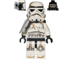 Sandtrooper - White Pauldron, Survival Backpack, Dirt Stains, Balaclava Head Print and Helmet with Dotted Mouth Pattern