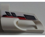 Technic, Panel Fairing # 6 Small Short, Large Hole, Side B with Red and Black Stripes and Vents Pattern (Sticker) - Set 8262