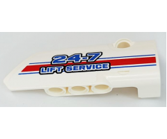 Technic, Panel Fairing # 4 Small Smooth Long, Side B with Blue, Red and White Stripes and '24-7 LIFT SERVICE' Pattern (Sticker) - Set 8071