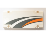 Technic, Panel Plate 5 x 11 x 1 with Dark Bluish Gray and Orange Stripes Pattern Model Left Side (Sticker) - Set 42052