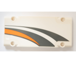 Technic, Panel Plate 5 x 11 x 1 with Dark Bluish Gray and Orange Stripes Pattern Model Right Side (Sticker) - Set 42052