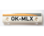 Technic, Panel Curved 11 x 3 with Black 'OK-MLX' and Dark Bluish Gray and Orange Stripes Pattern Model Right Side (Sticker) - Set 42052