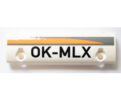 Technic, Panel Curved 11 x 3 with Black 'OK-MLX' and Dark Bluish Gray and Orange Stripes Pattern Model Right Side (Sticker) - Set 42052