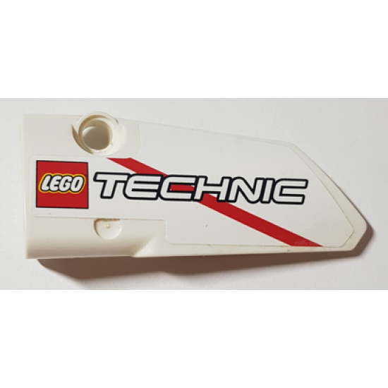 Technic, Panel Fairing # 3 Small Smooth Long, Side A with LEGO TECHNIC Logo and Red Stripe Pattern (Sticker) - Set 42000