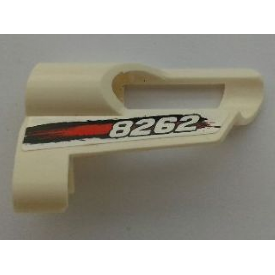 Technic, Panel Fairing # 5 Small Short, Large Hole, Side A with '8262' and Black and Red Stains Pattern (Sticker) - Set 8262