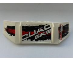 Technic, Panel Car Spoiler 3 x 8 with Three Holes with 'QUAD BIKE', 'SUBSOUND LIMITER' and Black and Red Stains Pattern Model Right Side (Stickers) - Set 8262