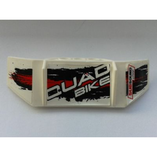 Technic, Panel Car Spoiler 3 x 8 with Three Holes with 'QUAD BIKE', 'SUBSOUND LIMITER' and Black and Red Stains Pattern Model Right Side (Stickers) - Set 8262