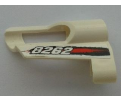 Technic, Panel Fairing # 6 Small Short, Large Hole, Side B with '8262' and Black and Red Stains Pattern (Sticker) - Set 8262