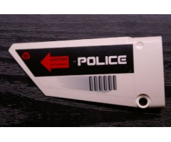 Technic, Panel Fairing #17 Large Smooth, Side A with 'POLICE' and 'CAUTION HOT SURFACE' Pattern (Sticker) - Set 5973