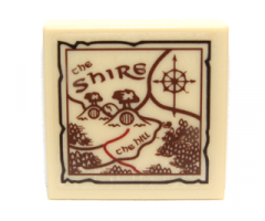 Tile 2 x 2 with Map the Shire Pattern (Sticker) - Set 79003
