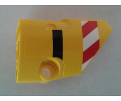 Technic, Panel Fairing # 2 Small Smooth Short, Side B with Red and White Danger Stripes and Black Stripe Pattern (Sticker) - Set 8053