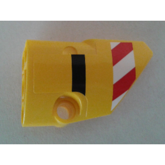 Technic, Panel Fairing # 2 Small Smooth Short, Side B with Red and White Danger Stripes and Black Stripe Pattern (Sticker) - Set 8053