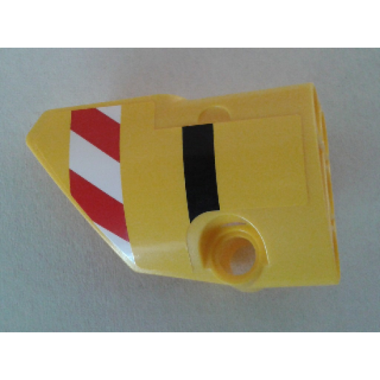 Technic, Panel Fairing # 1 Small Smooth Short, Side A with Red and White Danger Stripes and Black Stripe Pattern (Sticker) - Set 8053