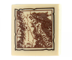 Tile 2 x 2 with Map Mirkwood Pattern (Sticker) - Set 79003