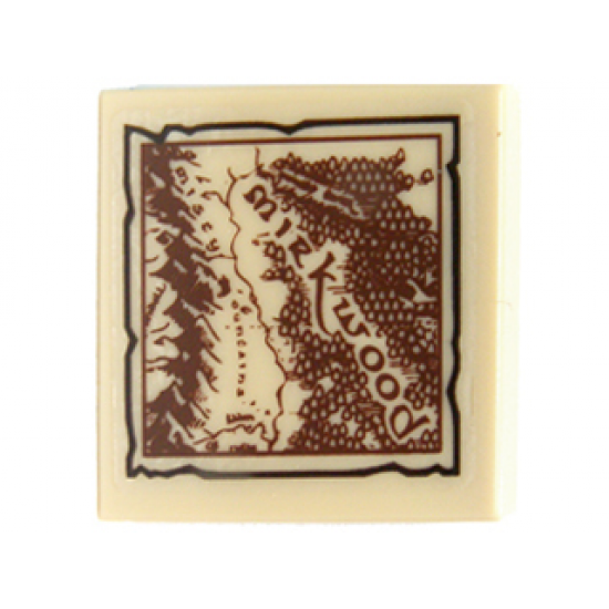 Tile 2 x 2 with Map Mirkwood Pattern (Sticker) - Set 79003