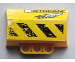 Technic, Panel Engine Block Half / Side Intake with 'XSTREAM', 'CELLFISH', Black and Yellow Danger Stripes Pattern Model Left Side (Stickers) - Set 8490
