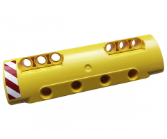 Technic, Panel Curved 11 x 3 with 10 Pin Holes through Panel Surface with Red and White Danger Stripes Pattern Model Left Side (Sticker) - Set 42108