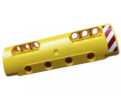 Technic, Panel Curved 11 x 3 with 10 Pin Holes through Panel Surface with Red and White Dangers Stripes Pattern Model Right Side (Sticker) - Set 42108