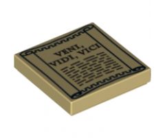 Tile 2 x 2 with 'VENI, VIDI, VICI' on Scroll Pattern