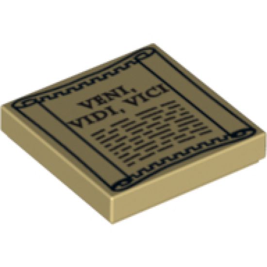 Tile 2 x 2 with 'VENI, VIDI, VICI' on Scroll Pattern