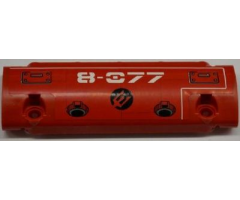 Technic, Panel Curved 11 x 3 with Panels, Trident and White '8-077' Pattern, Left Side (Sticker) - Set 8077