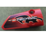 Technic, Panel Fairing # 4 Small Smooth Long, Side B with Black Flames and LEGO Technic Logo Pattern (Sticker) - Set 8051