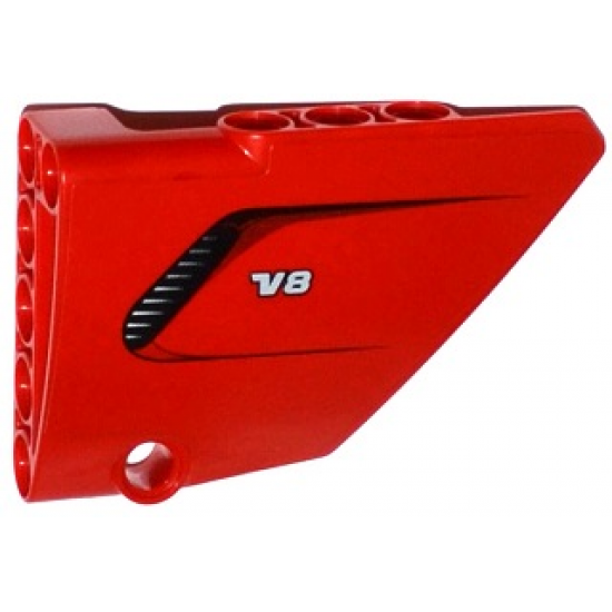 Technic, Panel Fairing #14 Large Short Smooth, Side B with Air Intake and 'V8' Pattern (Sticker) - Set 8070