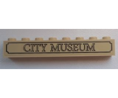 Brick 1 x 8 with 'CITY MUSEUM' Pattern (Sticker) - Set 60008