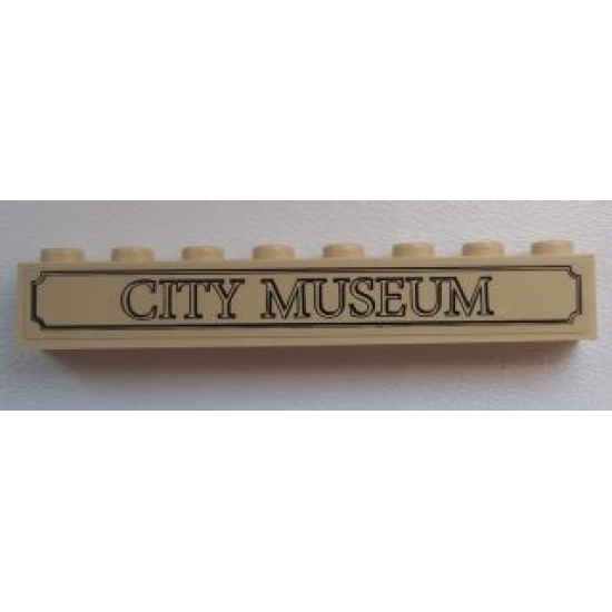 Brick 1 x 8 with 'CITY MUSEUM' Pattern (Sticker) - Set 60008