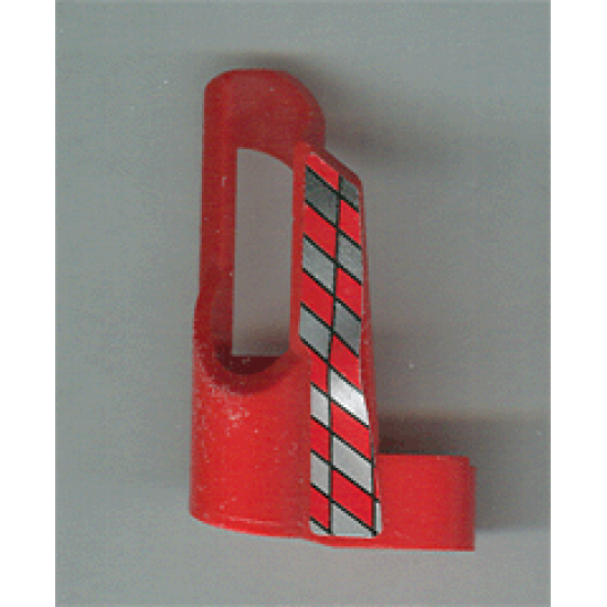 Technic, Panel Fairing # 5 Small Short, Large Hole, Side A with Silver and Red Checkered Pattern (Sticker) - Set 8242