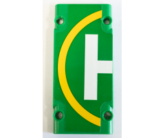 Technic, Panel Plate 5 x 11 x 1 with Helicopter Landing Pad Half with Yellow Circle and White Letter H Pattern (Sticker) - Set 42064