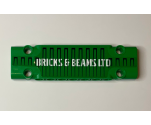 Technic, Panel Plate 3 x 11 x 1 with White ‘BRICKS & BEAMS LTD’ and Black Lines Pattern (Sticker) - Set 42052