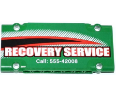 Technic, Panel Plate 5 x 11 x 1 with 'RECOVERY SERVICE' and 'Call: 555-42008' Pattern Model Left Side (Sticker) - Set 42008