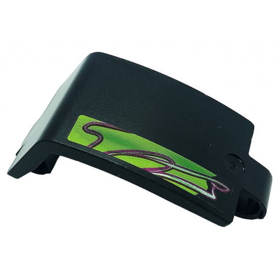 Technic, Panel Curved 3 x 5 x 3 with Magenta Lines on Lime Background Pattern Model Left Side (Sticker) - Set 42118