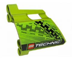 Technic, Panel Fairing #23 Large Short, Small Hole, Side B with Tire Marks and Technic Logo Pattern (Sticker) - Set 8291